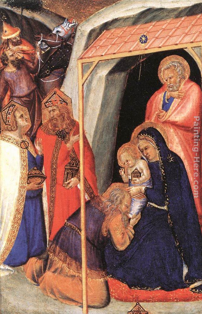 Adoration of the Magi painting - Pietro Lorenzetti Adoration of the Magi art painting